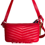 Bolsa Roja Steve Madden con Diseño Acolchado y Monedero - Correa Ajustable